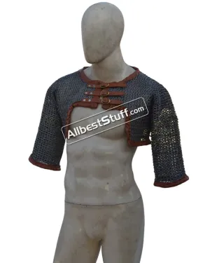 8 mm Flat Riveted with Solid Rings Chainmail Half Sleeve Voider